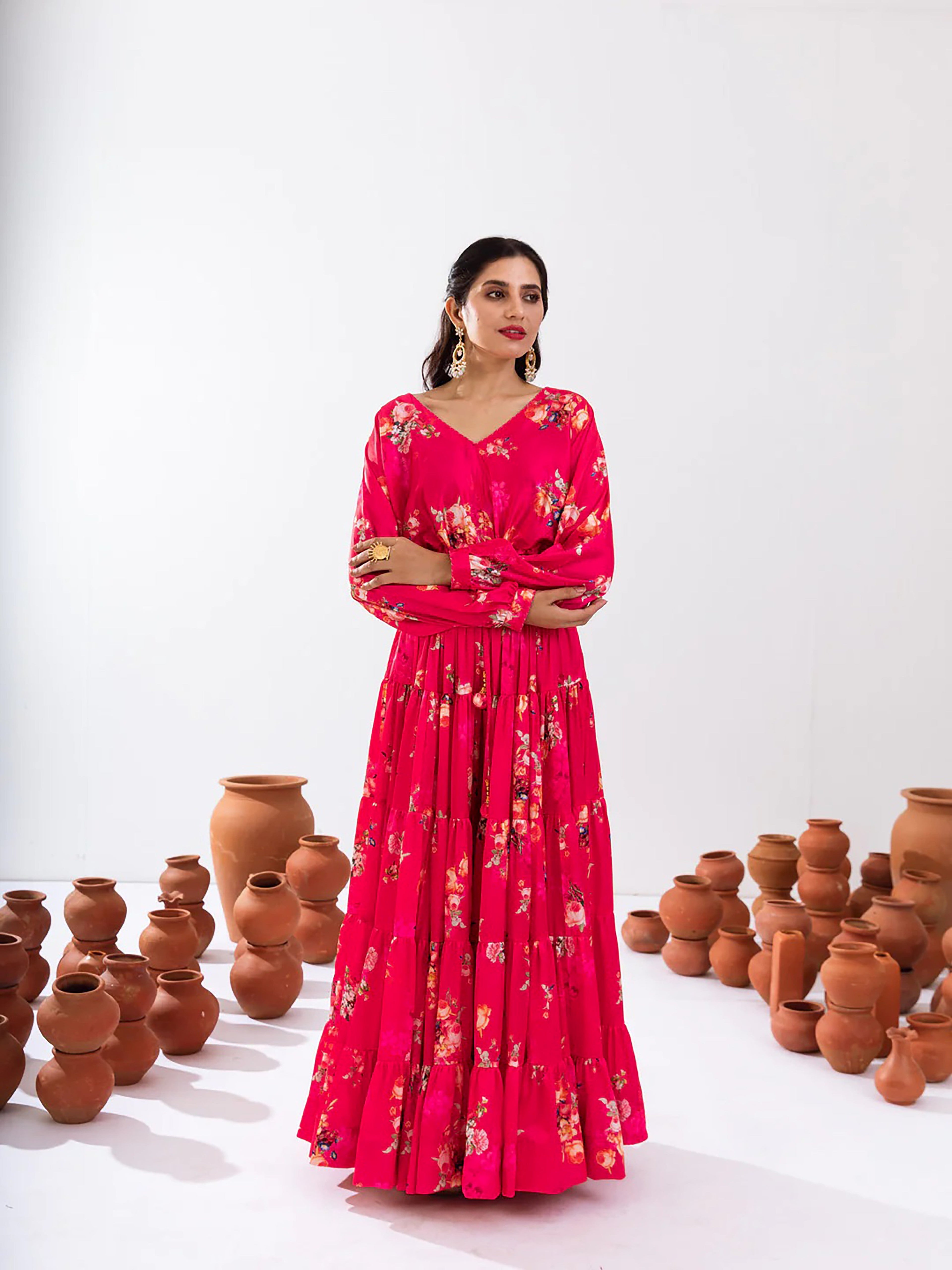 Sonakshi Women's Rani Air Tex Chinon Digital Printed Lehenga Choli - Distacart