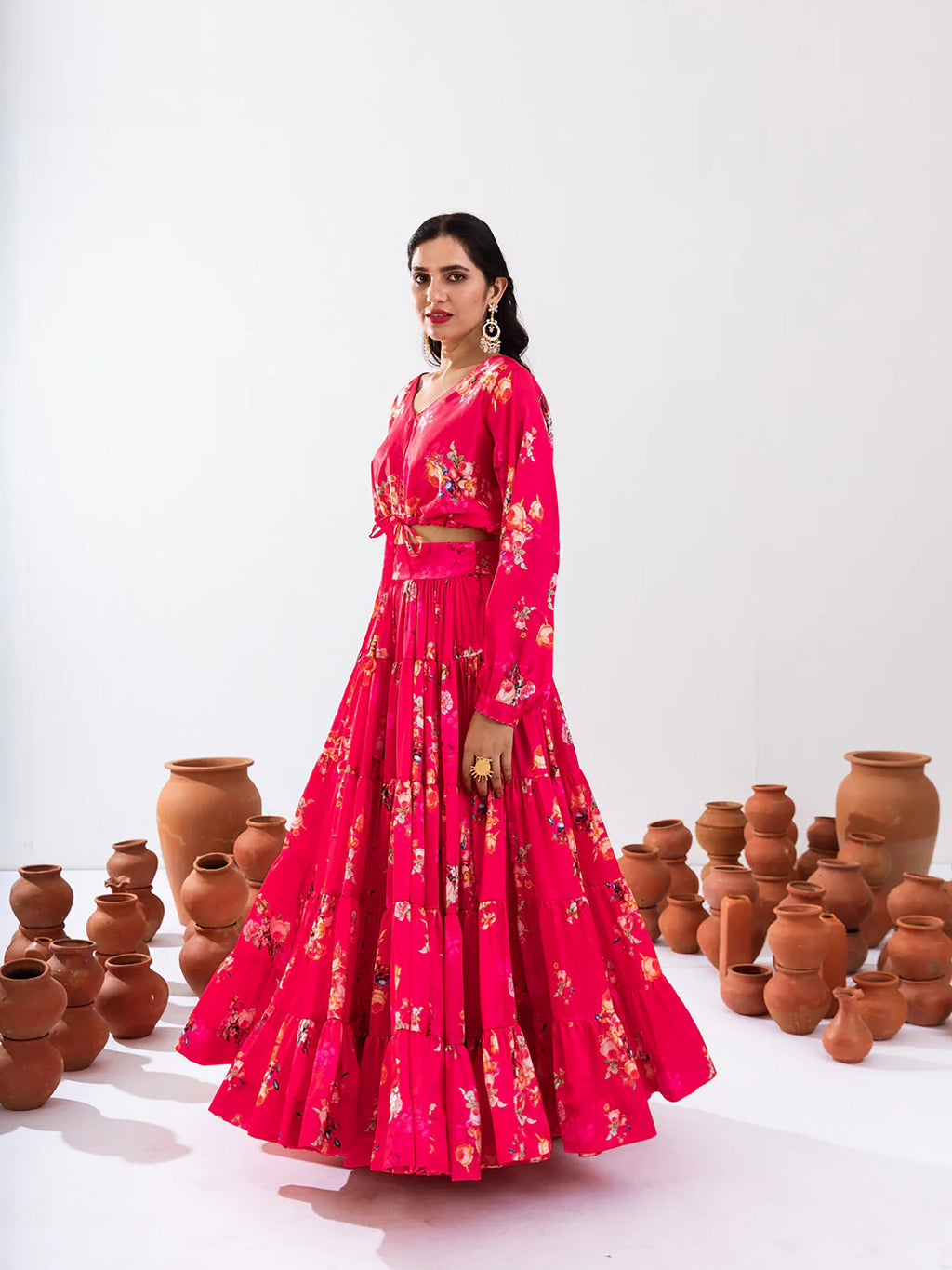 Sonakshi Women's Rani Air Tex Chinon Digital Printed Lehenga Choli - Distacart