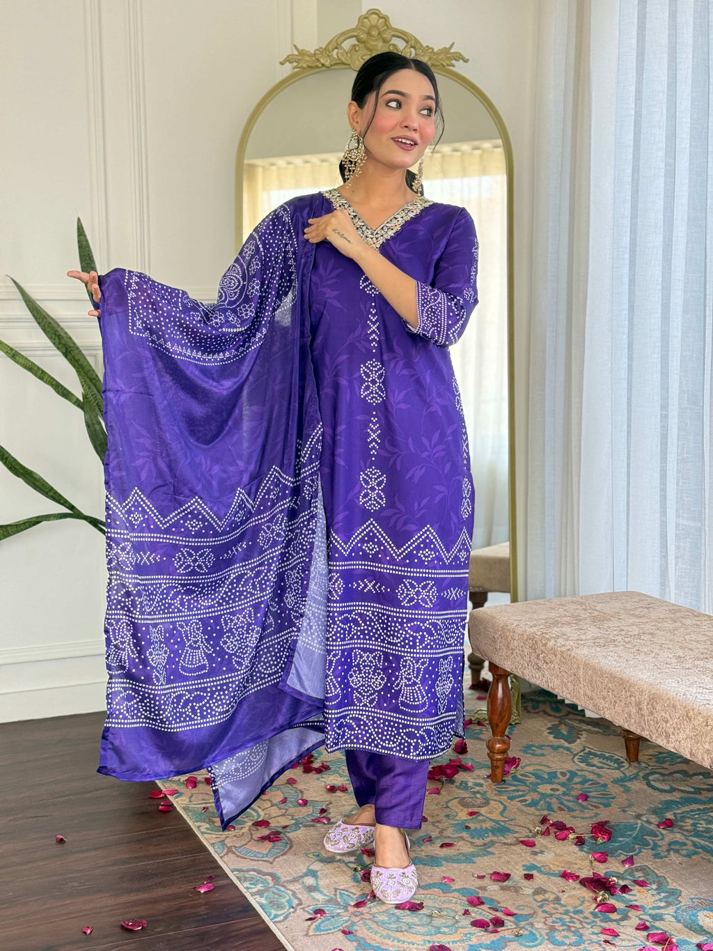 Sonakshi Women's Blue French Crepe Kurta Set with Dupatta - Distacart
