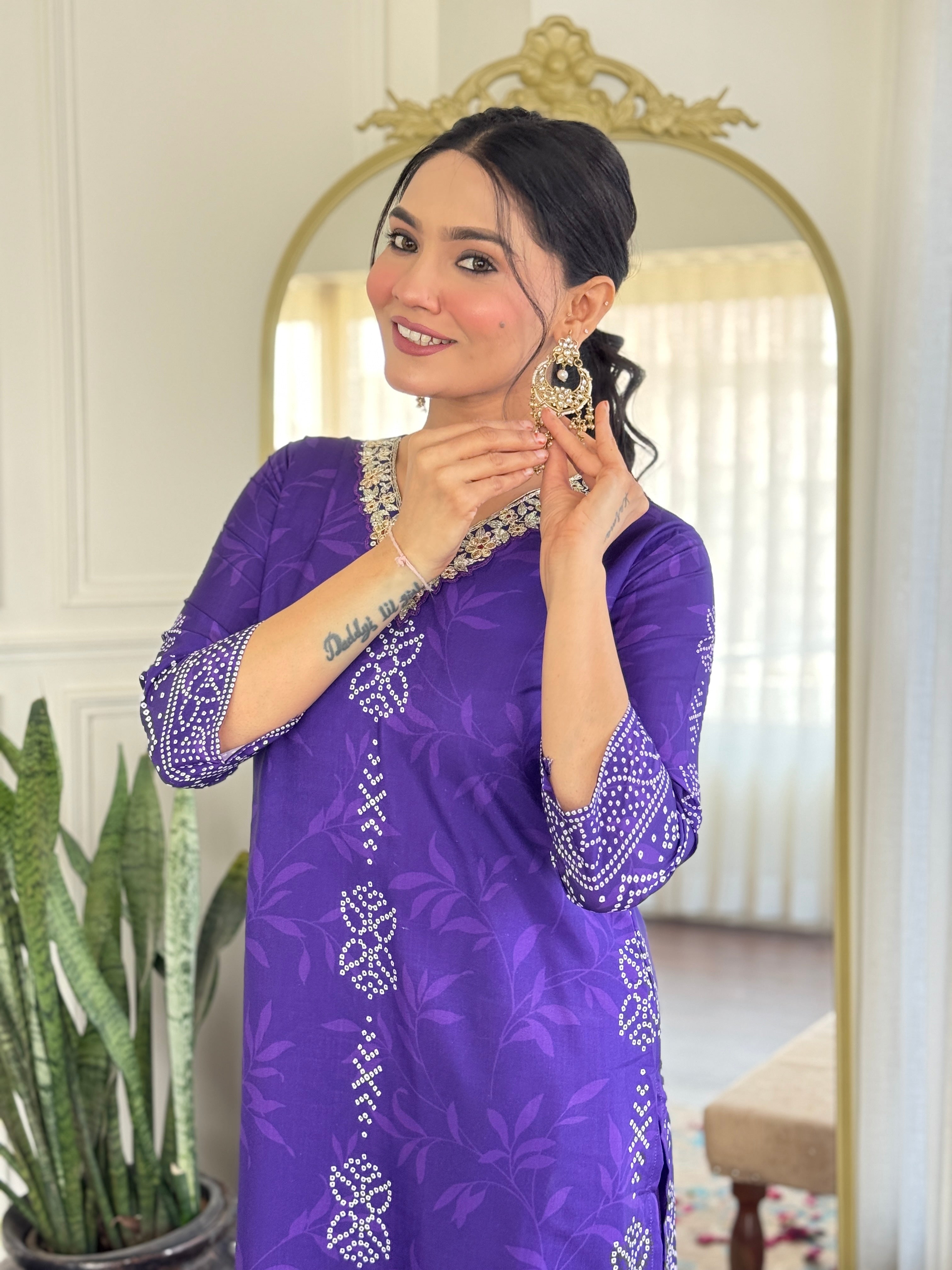 Sonakshi Women's Blue French Crepe Kurta Set with Dupatta - Distacart