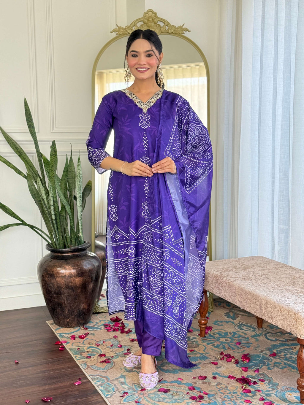 Sonakshi Women's Blue French Crepe Kurta Set with Dupatta - Distacart
