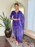Sonakshi Women's Blue French Crepe Kurta Set with Dupatta - Distacart