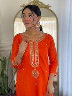 Sonakshi Women's Fenta Viscose Chanderi Kurta Set with Dupatta - Distacart