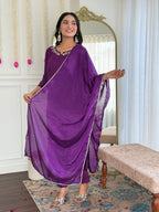 Sonakshi Women's Wine Viscose Rayon Kurta Set with Dupatta - Distacart