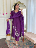 Sonakshi Women's Wine Viscose Rayon Kurta Set with Dupatta - Distacart
