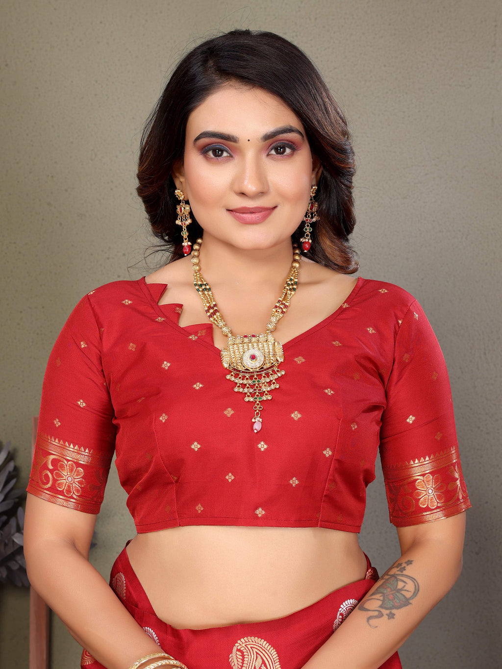 Sonakshi Women's Pink Banarasi Silk Zari Woven Traditional Saree with Blouse - Distacart