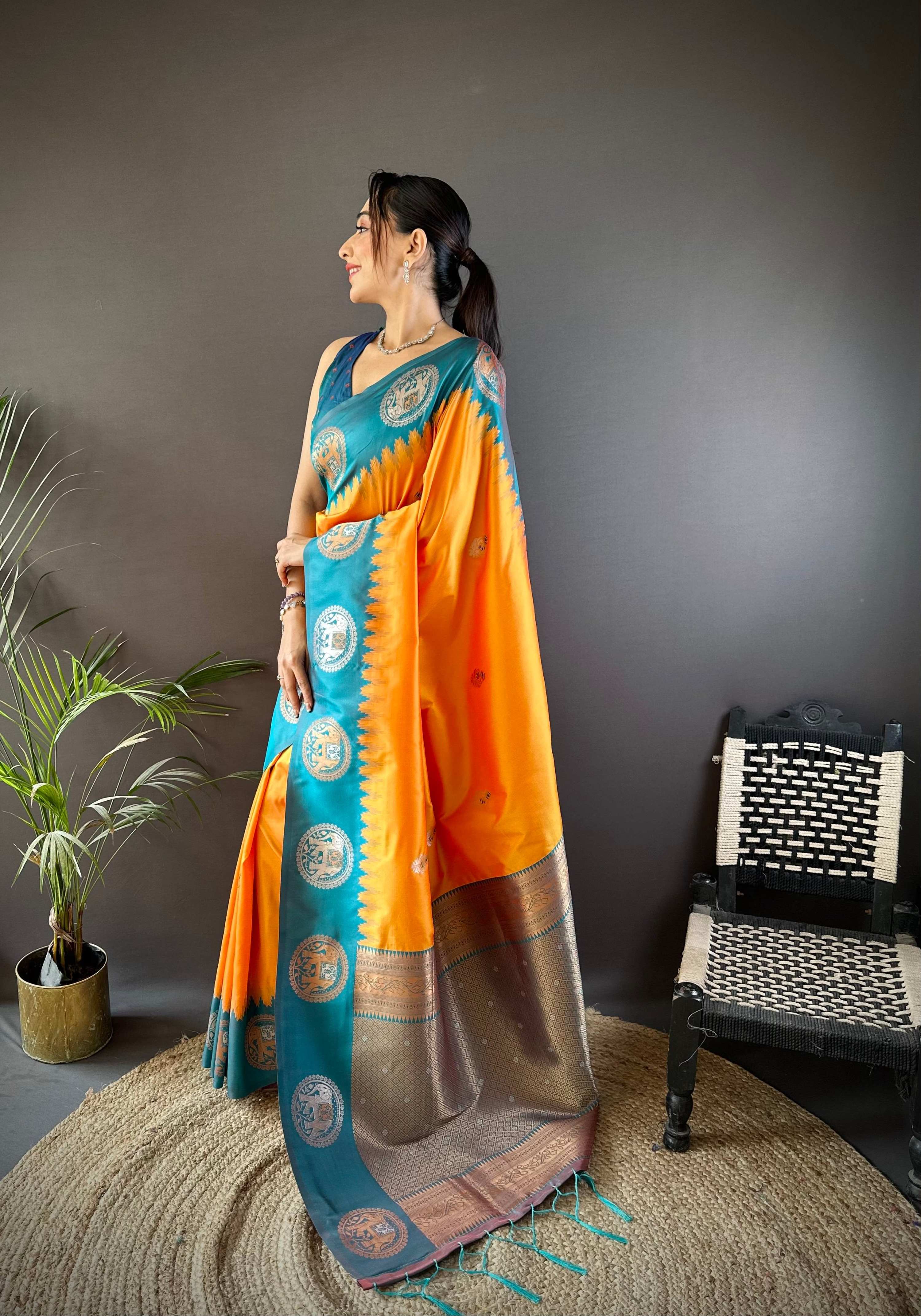 Sonakshi Women's Fenta Banarasi Silk Zari Woven Traditional Saree with Blouse - Distacart