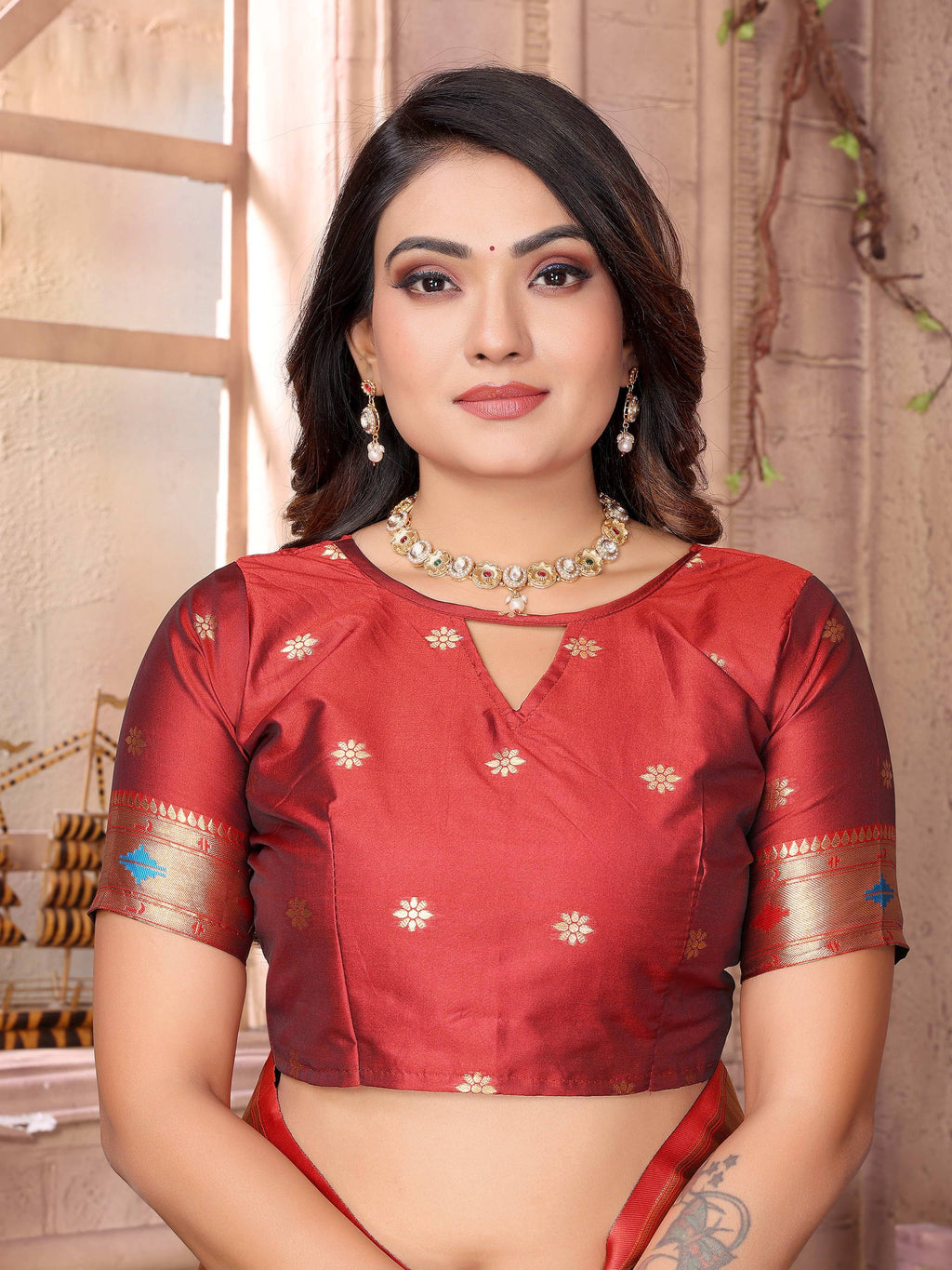Sonakshi Women's Black Paithani Silk Zari Woven Traditional Saree with Blouse - Distacart