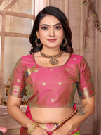 Sonakshi Women's Pista Green Paithani Silk Zari Woven Traditional Saree with Blouse - Distacart