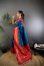 Sonakshi Women's Morepeach Soft Silk Zari Woven Traditional Saree with Blouse - Distacart