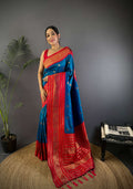 Sonakshi Women's Morepeach Soft Silk Zari Woven Traditional Saree with Blouse - Distacart