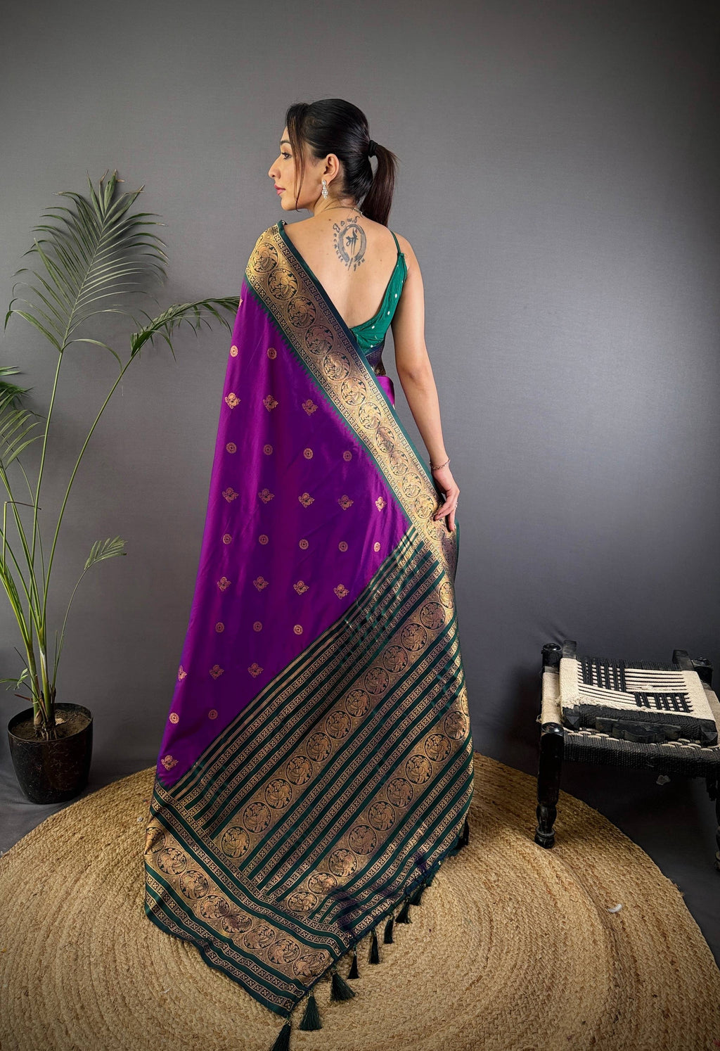 Sonakshi Women's Jamli Soft Silk Zari Woven Traditional Saree with Blouse - Distacart