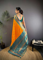 Sonakshi Women's Yellow Soft Silk Zari Woven Traditional Saree with Blouse - Distacart