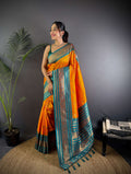Sonakshi Women's Yellow Soft Silk Zari Woven Traditional Saree with Blouse - Distacart