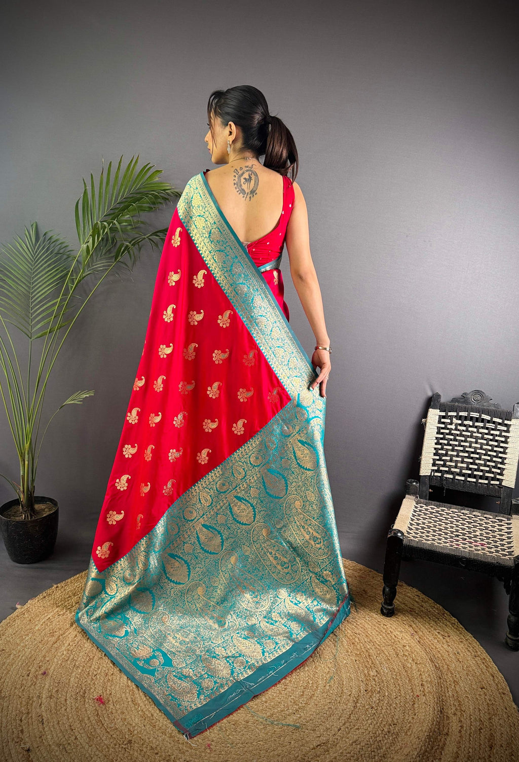 Sonakshi Women's Maharani Banarasi Silk Zari Woven Traditional Saree with Blouse - Distacart