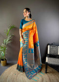 Sonakshi Women's Yellow Banarasi Silk Zari Woven Traditional Saree with Blouse - Distacart