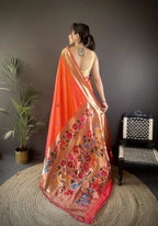 Sonakshi Women's Fenta Paithani Silk Zari Woven Traditional Saree with Blouse - Distacart