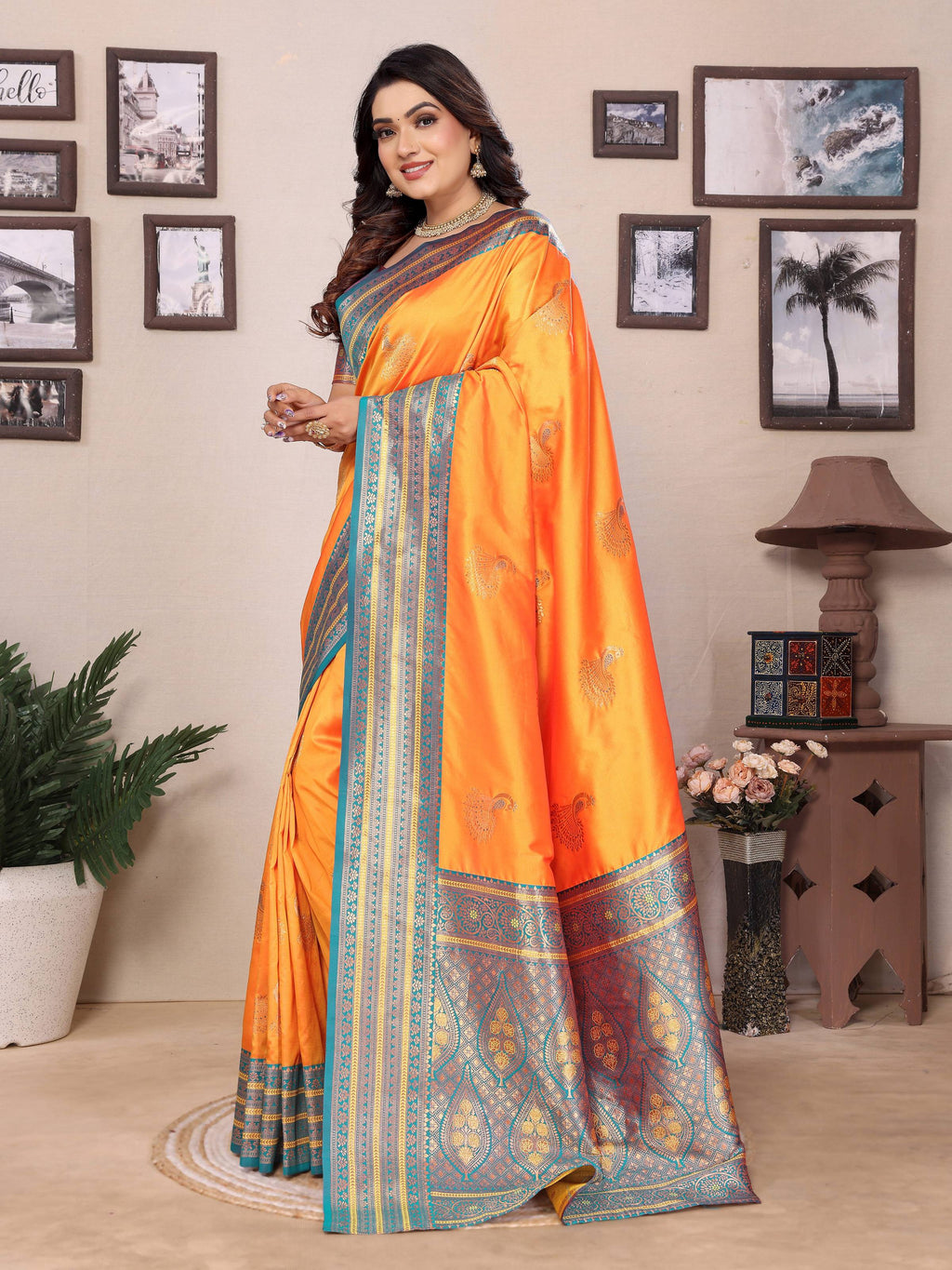 Sonakshi Women's Fenta Banarasi Silk Zari Woven Traditional Saree with Blouse - Distacart