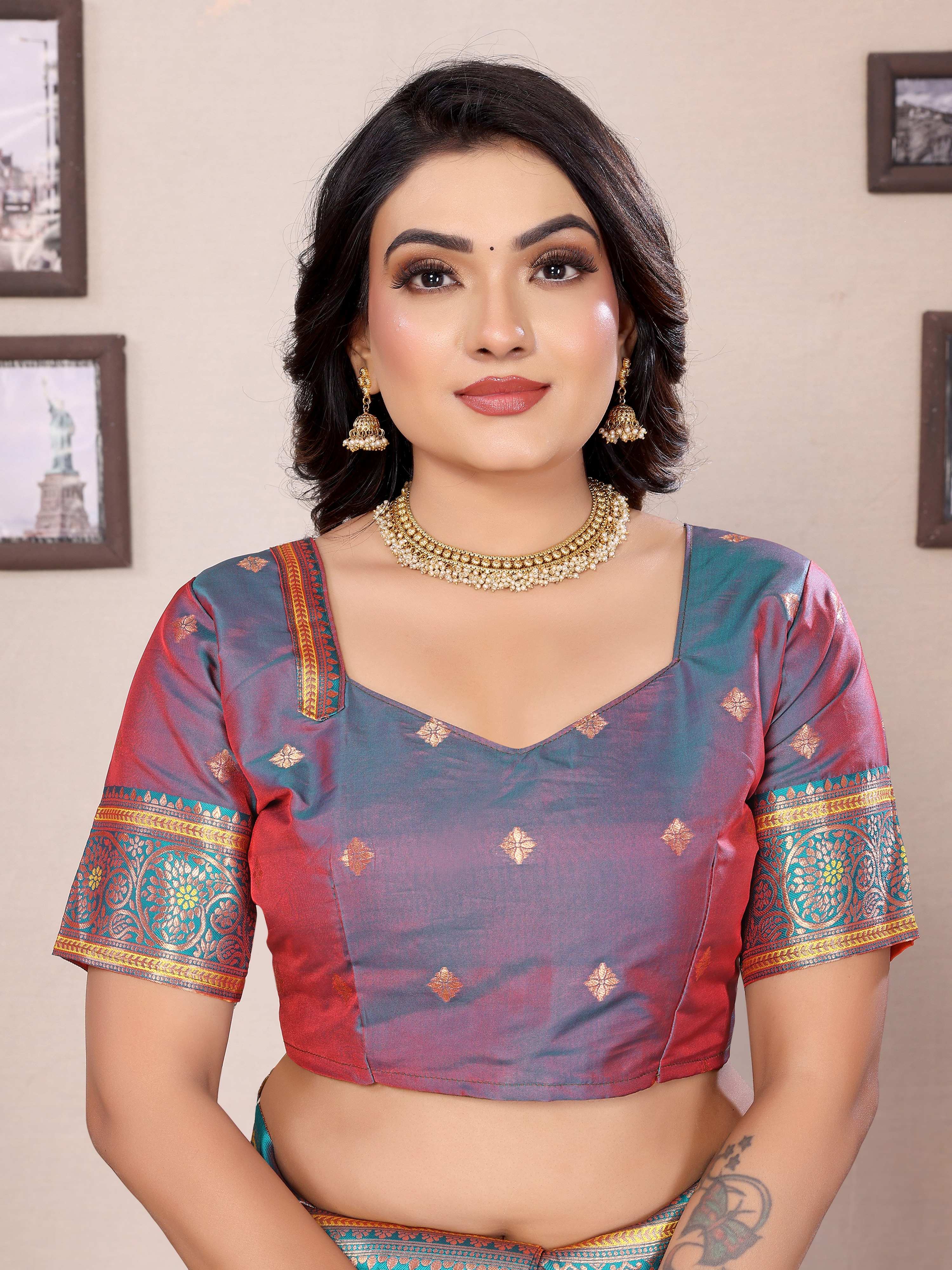 Sonakshi Women's Fenta Banarasi Silk Zari Woven Traditional Saree with Blouse - Distacart