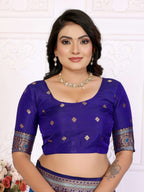 Sonakshi Women's Feroji Banarasi Silk Zari Woven Traditional Saree with Blouse - Distacart