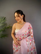 Sonakshi Women's Move Blend Silk Jacquard Woven Traditional Saree with Blouse - Distacart