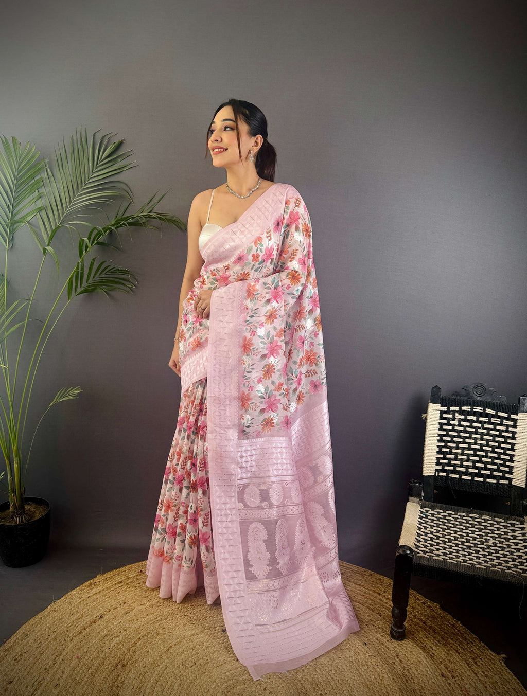 Sonakshi Women's Move Blend Silk Jacquard Woven Traditional Saree with Blouse - Distacart