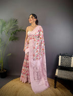 Sonakshi Women's Move Blend Silk Jacquard Woven Traditional Saree with Blouse - Distacart