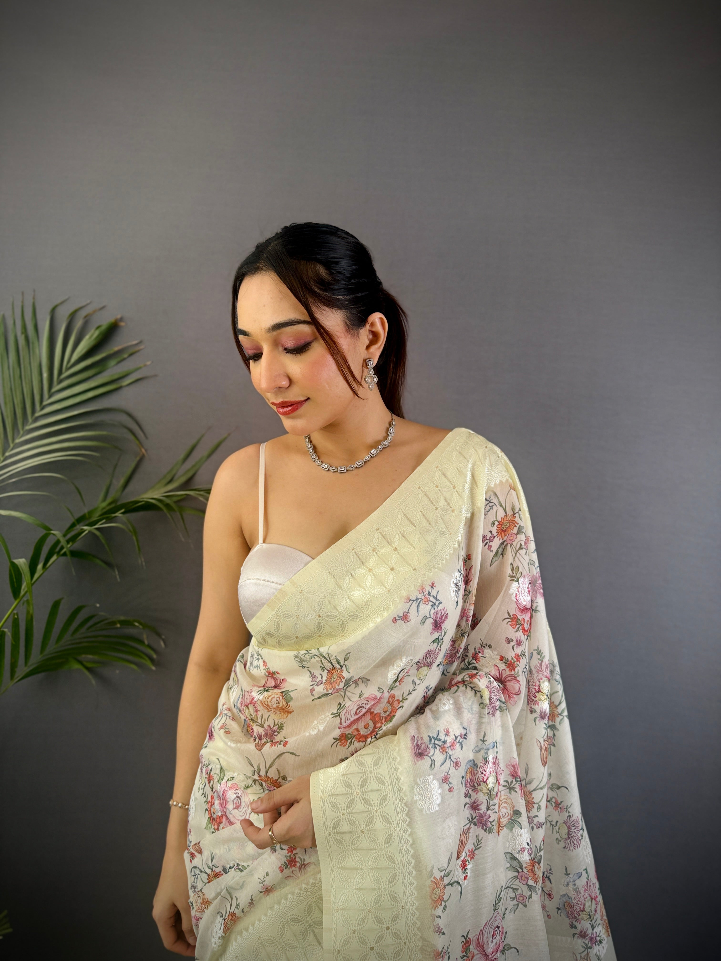 Sonakshi Women's Lemon Blend Silk Jacquard Woven Traditional Saree with Blouse - Distacart