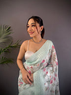 Sonakshi Women's Water Blend Silk Jacquard Woven Traditional Saree with Blouse - Distacart