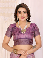 Sonakshi Women's Jamli Mulberry Silk With Digital Prints Saree with Blouse - Distacart