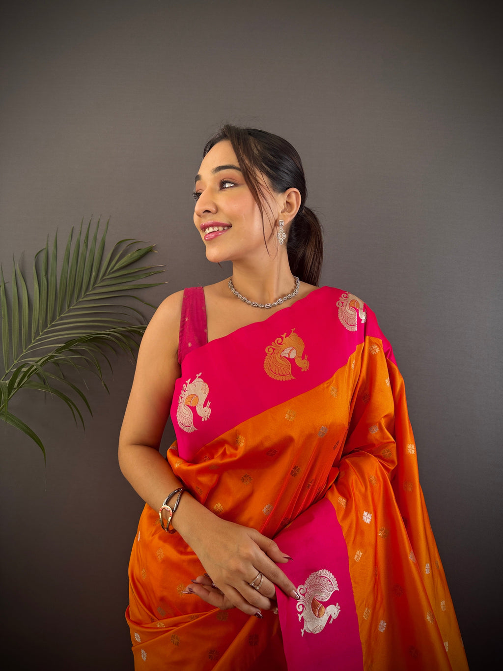 Sonakshi Women's Fenta Banarasi Silk Zari Weaving Saree with Blouse - Distacart