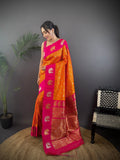 Sonakshi Women's Fenta Banarasi Silk Zari Weaving Saree with Blouse - Distacart