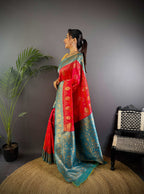 Sonakshi Women's Gajri Banarasi Silk Zari Weaving Saree with Blouse - Distacart