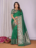 Sonakshi Women's Green Soft Silk Zari Weaving Saree with Blouse - Distacart