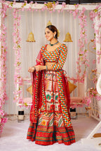 Sonakshi Women's Multicolor Silk Digital Printed Lehenga Choli Set - Distacart