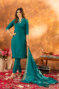 Sonakshi Women's Rama Roman Silk Multi Embroidered Sequins With Hand Work Kurta Set With Dupatta - Distacart