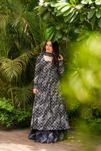 Sonakshi Women's Black Masleen With Heavy Digital Printed Anarkali Gown Set With Dupatta - Distacart