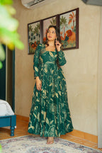 Sonakshi Women's Rama Heavy Rayon With Heavy Digital Printed Anarkali Gown Set With - Distacart