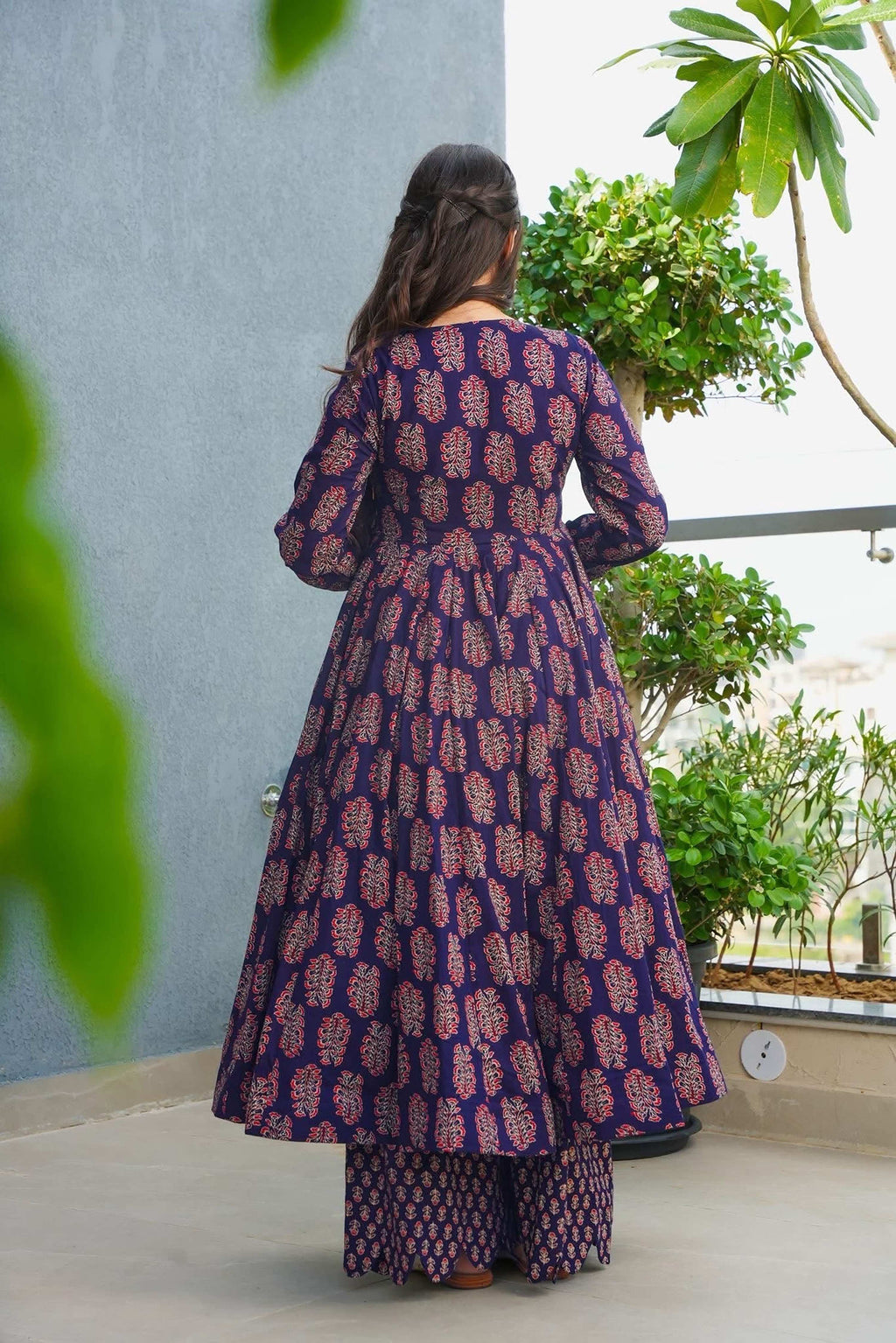 Sonakshi Women's Blue Heavy Rayon With Heavy Digital Printed Anarkali Gown Set - Distacart