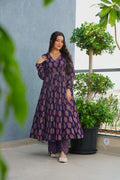 Sonakshi Women's Blue Heavy Rayon With Heavy Digital Printed Anarkali Gown Set - Distacart