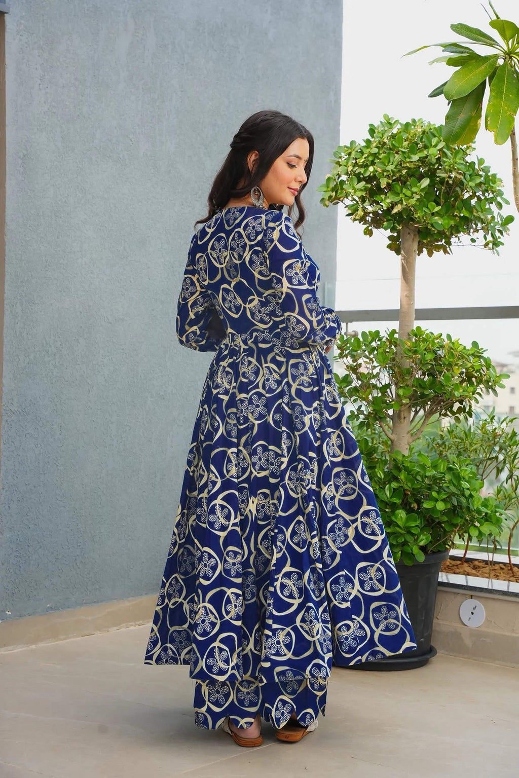 Sonakshi Women's Blue Heavy Rayon With Heavy Digital Printed Anarkali Gown Set - Distacart