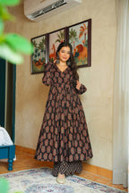 Sonakshi Women's Black Heavy Rayon With Heavy Digital Printed Anarkali Gown Set - Distacart