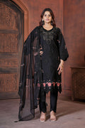 Sonakshi Women's Black Heavy Viscose Roman Boring Embroidered with Sequins & Heavy Hand work Kurta Set with Dupatta - Distacart