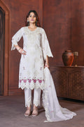 Sonakshi Women's White Heavy Viscose Roman Boring Embroidered with Sequins & Heavy Hand work Kurta Set with Dupatta - Distacart