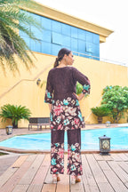 Sonakshi Women's Coffee Cotton Printed Straight Top & Bottom Set - Distacart