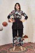 Sonakshi Women's Coffee Cotton Printed Straight Top & Bottom Set - Distacart