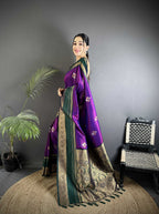 Sonakshi Women'S Purple Premium Soft Silk Zari Woven Traditional Saree With Blouse - Distacart