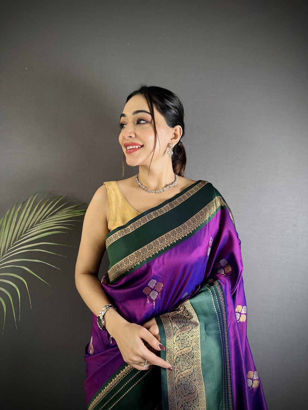 Sonakshi Women'S Purple Premium Soft Silk Zari Woven Traditional Saree With Blouse - Distacart