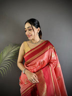 Sonakshi Women'S Gajri Premium Soft Silk Zari Woven Traditional Saree With Blouse - Distacart