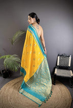 Sonakshi Women'S Yellow Premium Soft Silk Zari Woven Traditional Saree With Blouse - Distacart